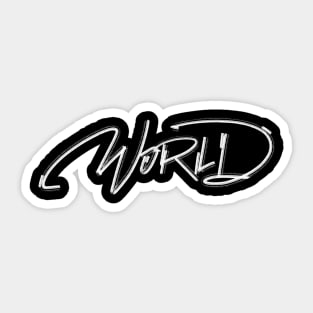 World an Authentic Handwritten Series by Toudji Sticker